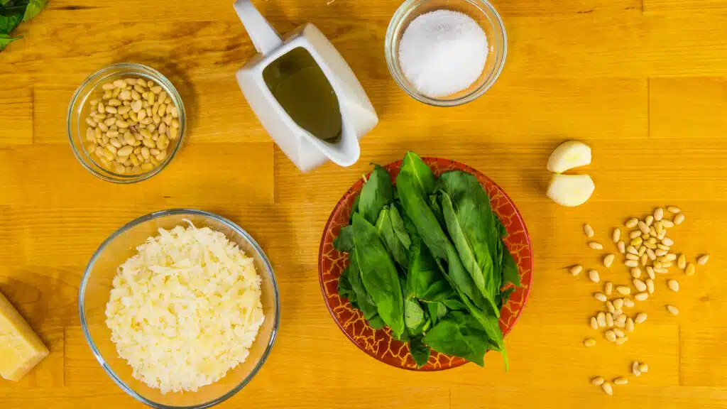 Ingredients for Making Basil Pesto 1