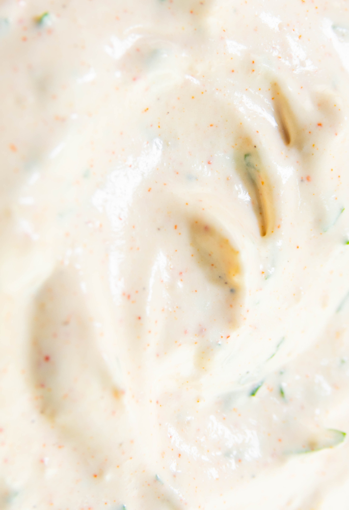 Close up of Tabasco and cream cheese dip